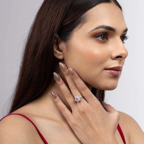 Blush Radiance Halo Ring