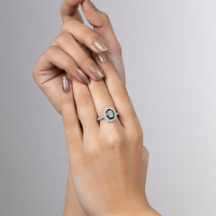Radiant Emerald Halo Ring