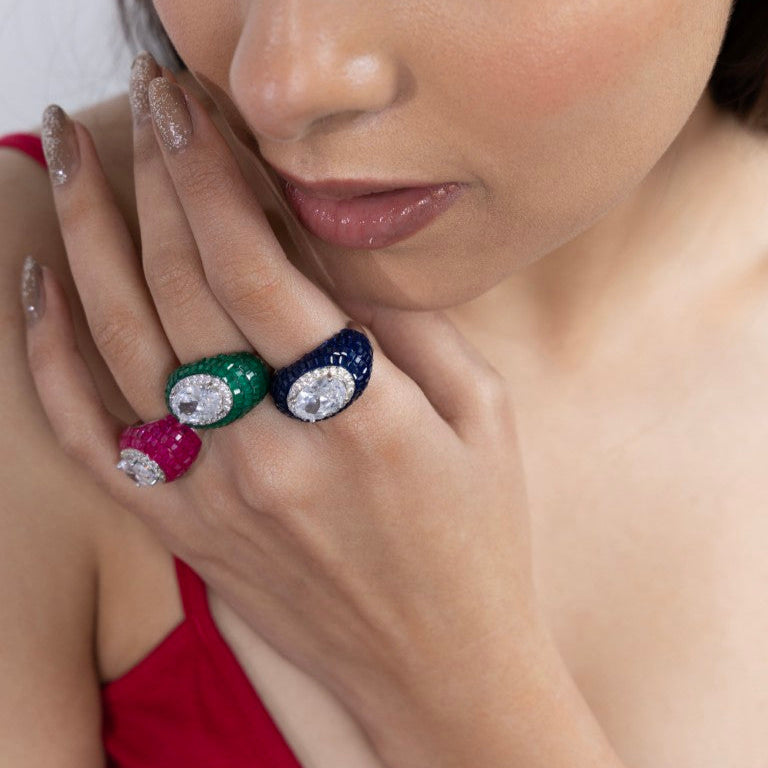 Midnight Sapphire Oval Ring
