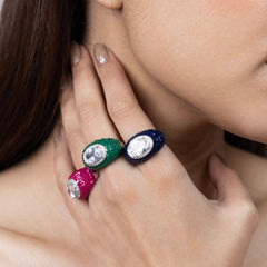 Midnight Sapphire Oval Ring