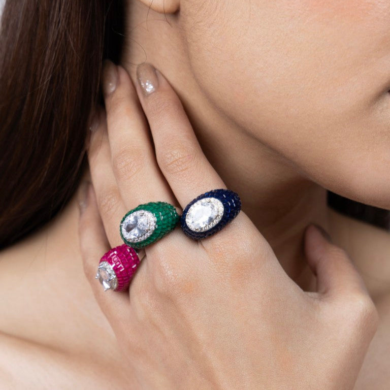Midnight Sapphire Oval Ring
