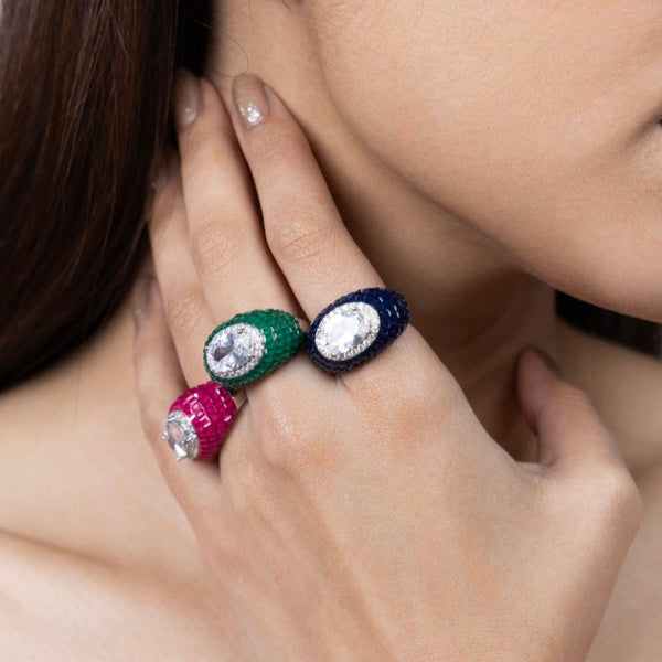 Emerald Allure Oval Statement Ring