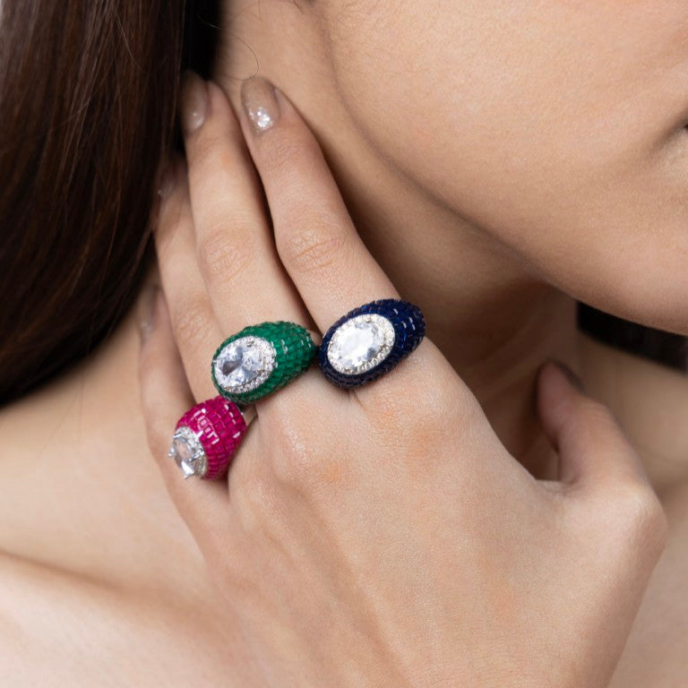 Emerald Allure Oval Statement Ring