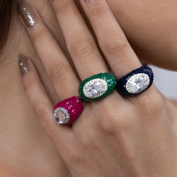 Emerald Allure Oval Statement Ring