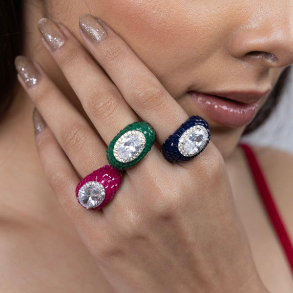 Emerald Allure Oval Statement Ring