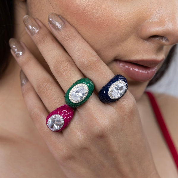 Midnight Sapphire Oval Ring