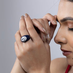 Midnight Sapphire Oval Ring