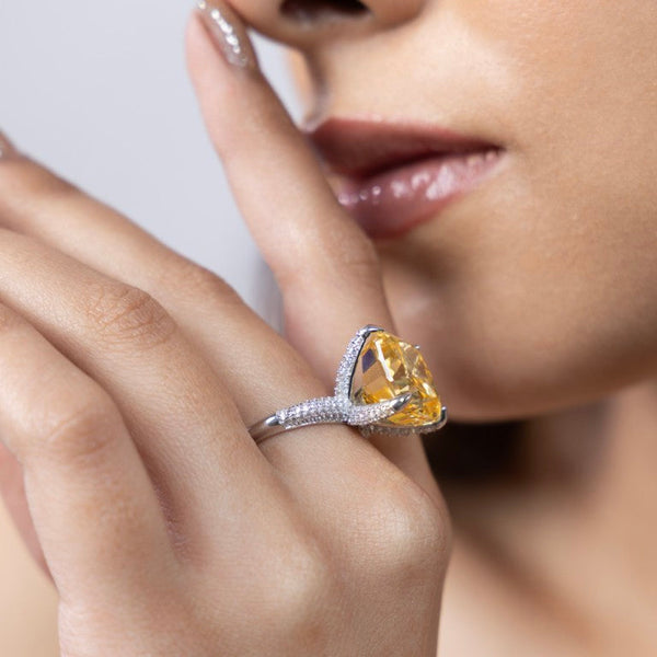 Golden Embrace Trillion-Cut Ring