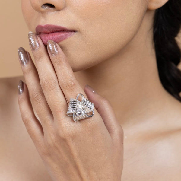 Celestial Swirl Statement Ring