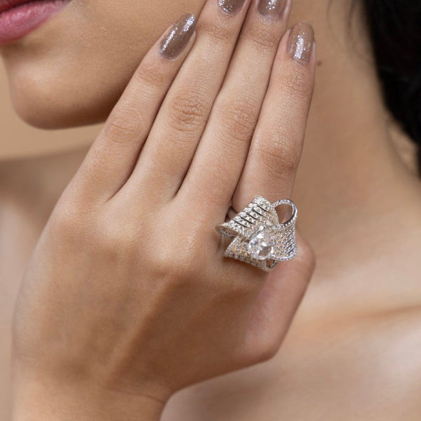 Celestial Swirl Statement Ring
