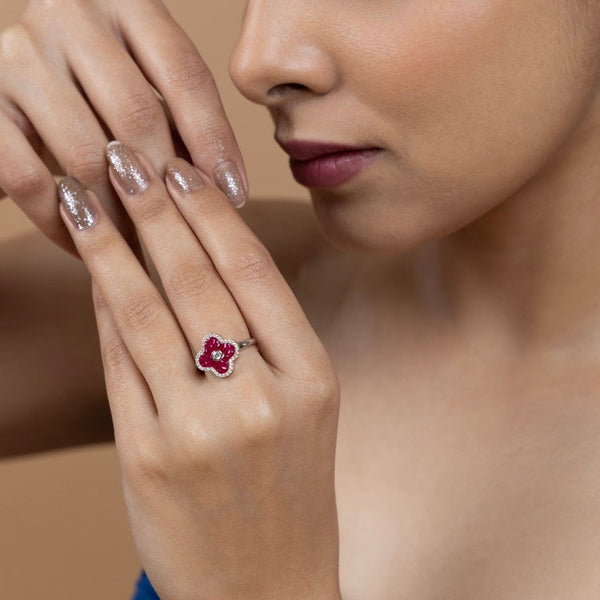 Ruby Blossom Ring