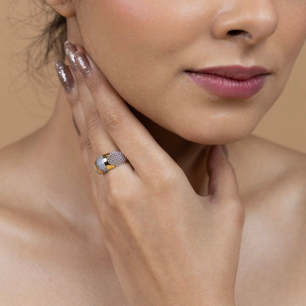 Elegant Dual-Tone Infinity Ring
