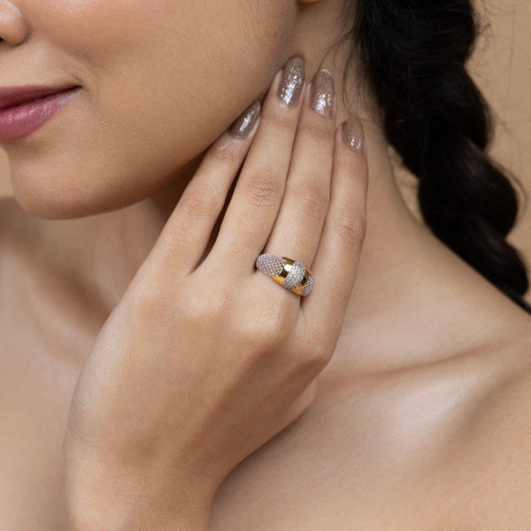 Elegant Dual-Tone Infinity Ring