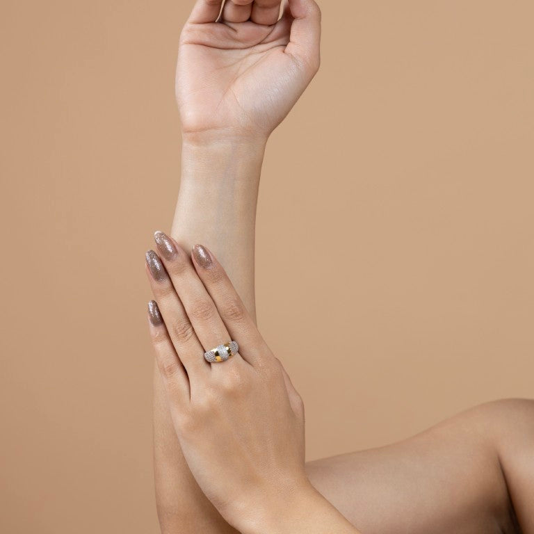 Elegant Dual-Tone Infinity Ring