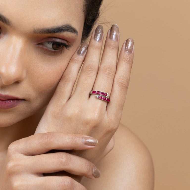 Scarlet Symphony Dual Band Ring
