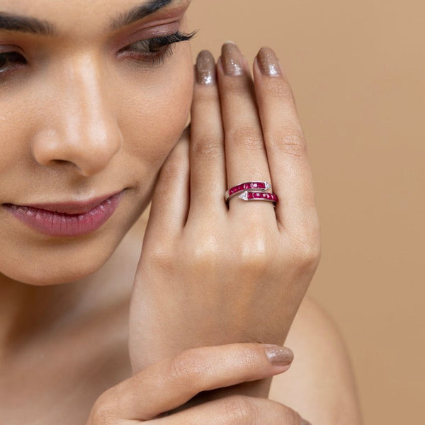 Scarlet Symphony Dual Band Ring