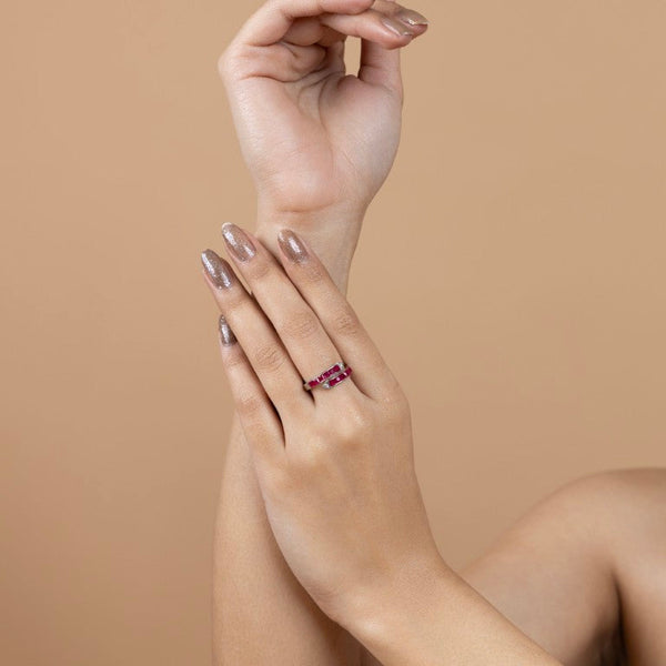 Scarlet Symphony Dual Band Ring
