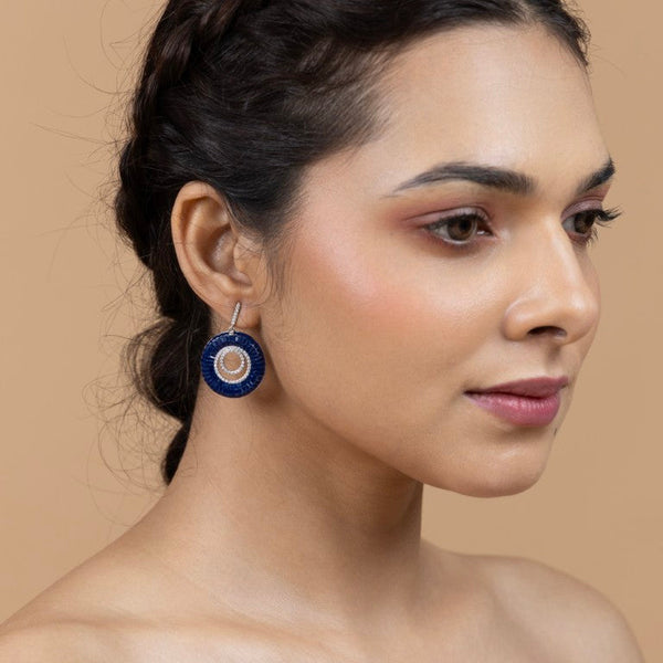 Sapphire Silver Hoop Earrings