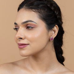 Blossom Pink Clover Stud Earrings