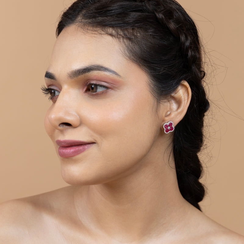 Blossom Ruby Stud Earrings