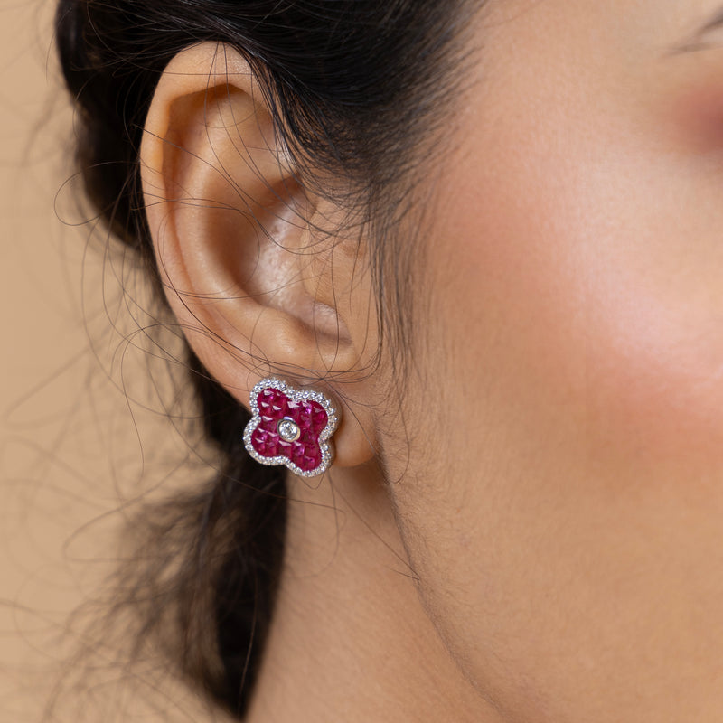Blossom Ruby Stud Earrings