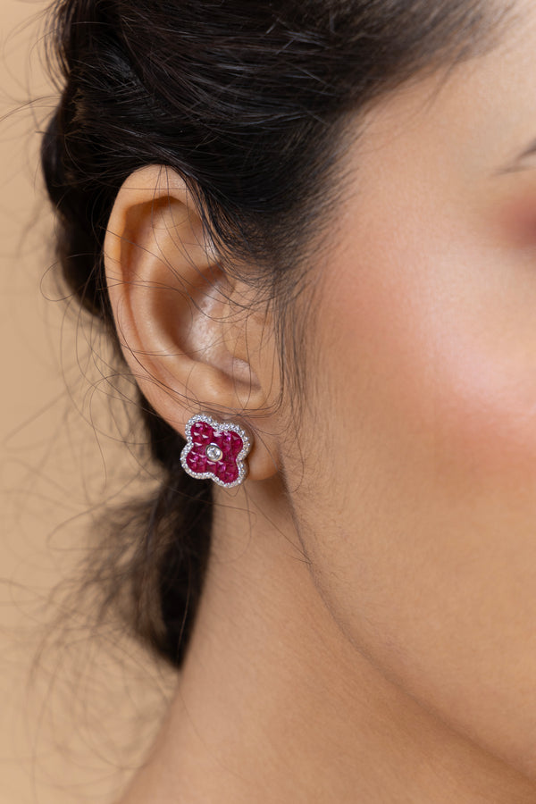 Blossom Ruby Stud Earrings