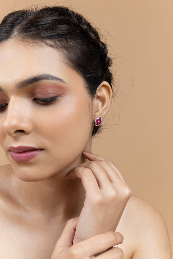 Blossom Ruby Stud Earrings