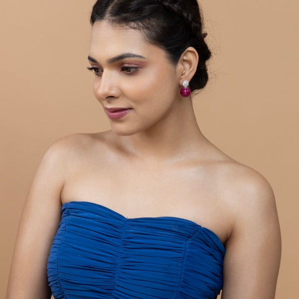 Dazzling Red Globe Drop Earrings