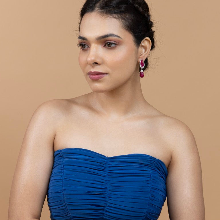 Elegant Ruby Drop Earrings