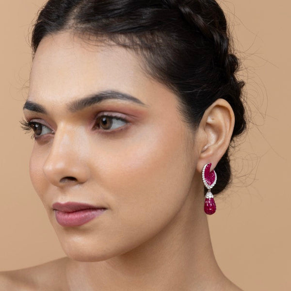 Elegant Ruby Drop Earrings