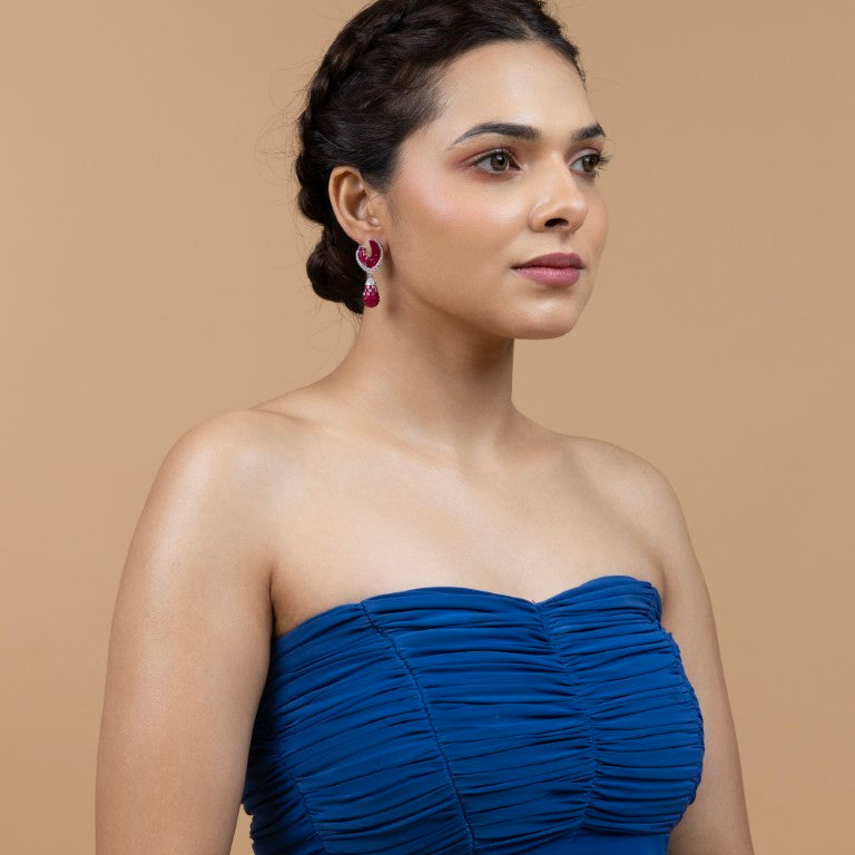 Elegant Ruby Drop Earrings