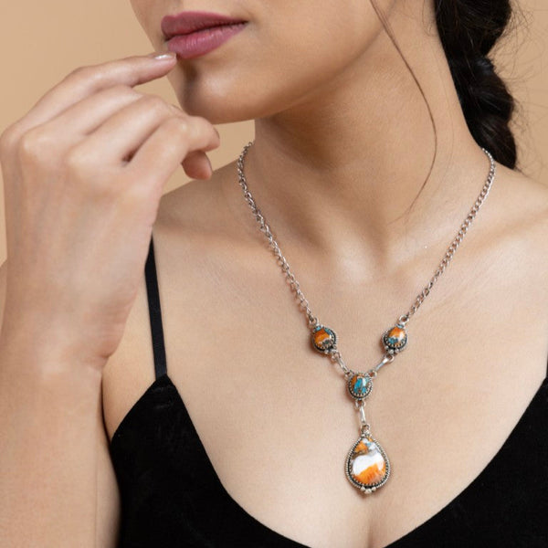 Vibrant Teardrop Stone Necklace