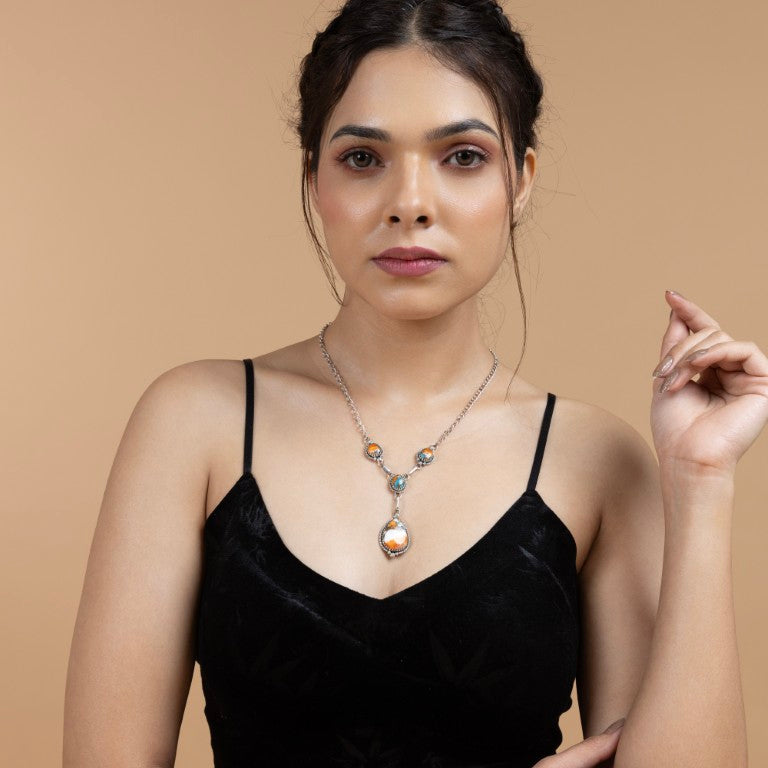 Vibrant Teardrop Stone Necklace