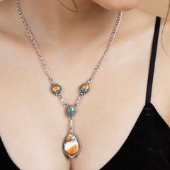 Vibrant Teardrop Stone Necklace