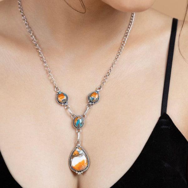 Vibrant Teardrop Stone Necklace