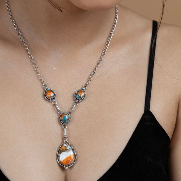 Vibrant Teardrop Stone Necklace