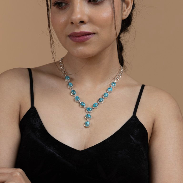 Elegant Blue Stone Necklace