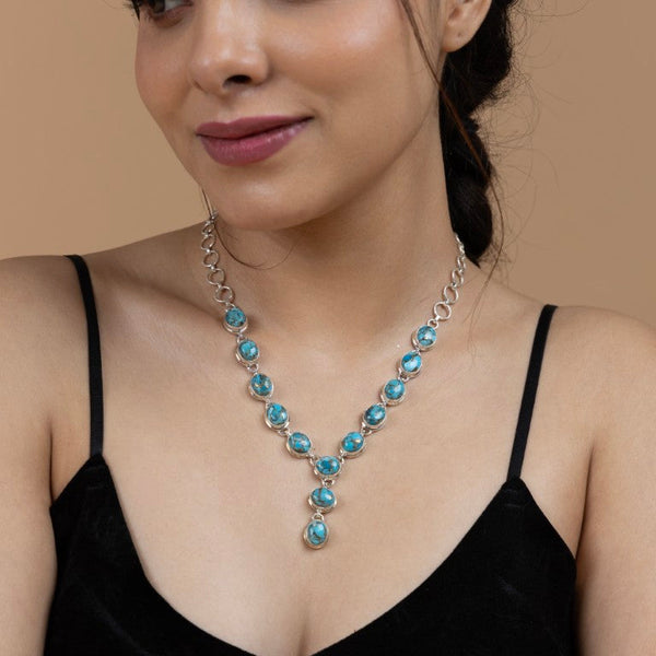 Elegant Blue Stone Necklace