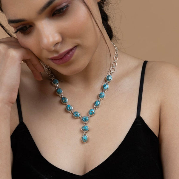 Elegant Blue Stone Necklace