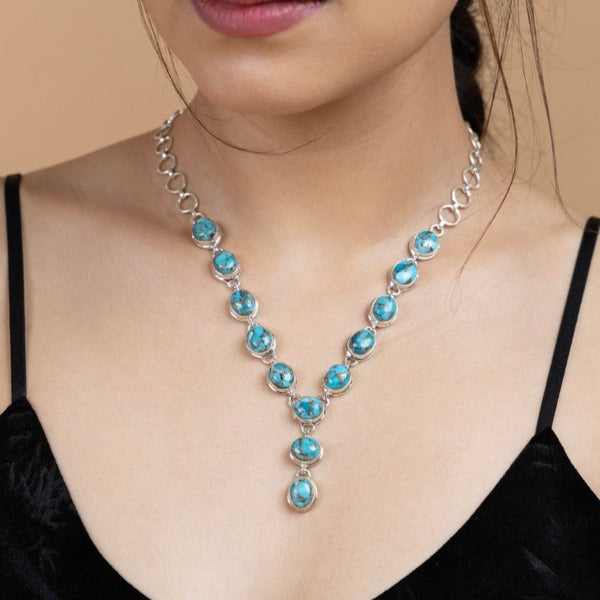 Elegant Blue Stone Necklace