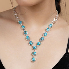 Elegant Blue Stone Necklace