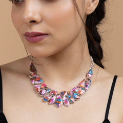 Multicolor Mosaic Statement Necklace