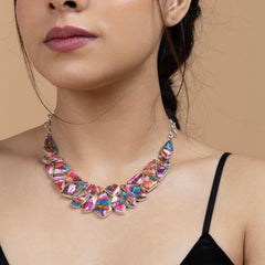 Multicolor Mosaic Statement Necklace