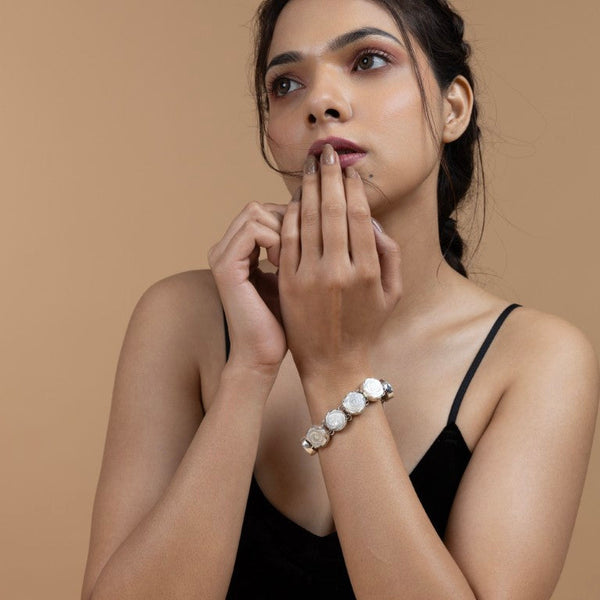 Mother of Pearl Rose Sterling Silver Bracelet