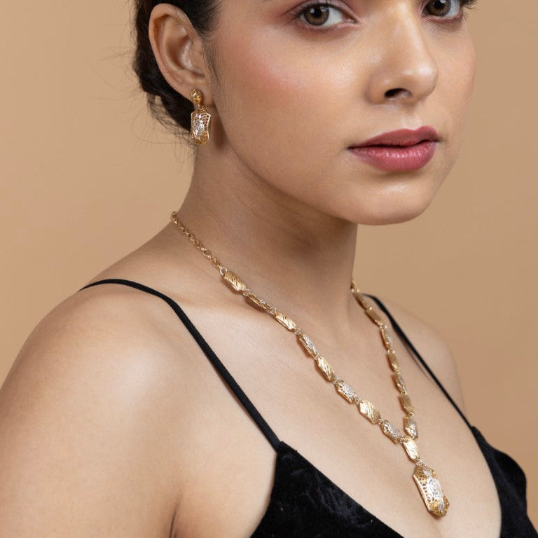 Geometric Elegance Sterling Silver Pendant Set