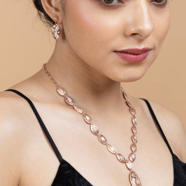 Rose Gold Finish Sterling Silver Pendant Set