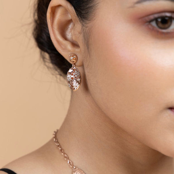 Rose Gold Finish Sterling Silver Pendant Set