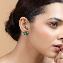 Emerald Bloom Stud Earrings