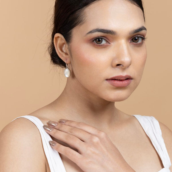 Moonstone Silver Drop Earrings