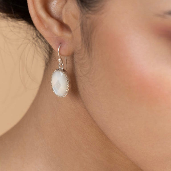 Moonstone Silver Drop Earrings